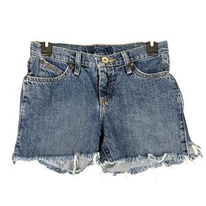 Wrangler Vintage High Waisted Cut Off Denim Jean Shorts Womens Size 0
